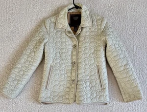 Coach Leatherware Steppjacke leichter Druckknopf Mantel Gr. XS hellbeige - Bild 1 von 6