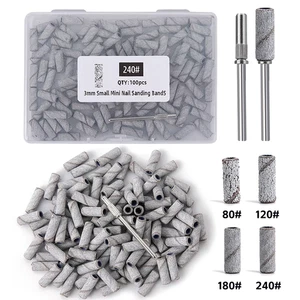 Fasce levigatrici unghie 3 mm - 80/120/180/240 grana mini trapano unghie elettrico - Foto 1 di 21