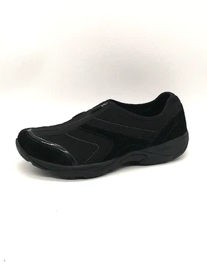 Easy Spirit Sneakers Womens ESEllicott Black 9 Leather Walking Shoes Zip Comfort - Image 1 of 4
