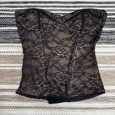 I.AM.GIA Kiana Corset Top Bustier Feminino Pequeno Preto Renda Sem Alças Underwire - Imagem 1 de 4