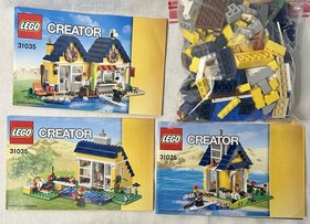 LEGO Creator: 3 in 1 - Beach Hut (31035) 100% Complete W/ Minifigs & Booklets