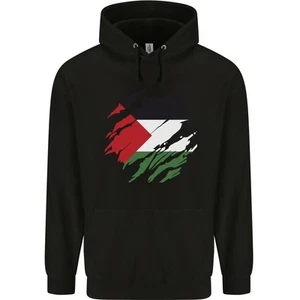 Torn Palestine Flag Palestinian Day Football Childrens Kids Hoodie - Picture 1 of 39
