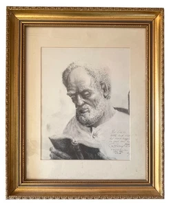 Barry Etris Portrait Of Reuben James Singer Artist Charcoal Art 17 x 22 Signed - Picture 1 of 5
