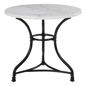 Steve Silver Furniture Claire Marble French Bistro Style Unique 34-Inch Round... - Picture 1 of 6