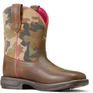 Ariat Anthem Shortie Myra Cowboy Boots Brown Bomber Casually Camo 7.5B Western - Picture 1 of 7