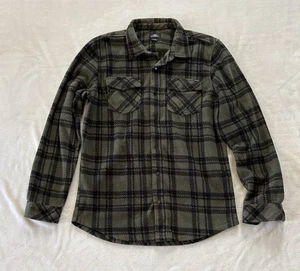 NWOT - O'Neill Super Fleece Snap Front Shirt Mens Black/OlivePlaid Flannel MED - Picture 1 of 12