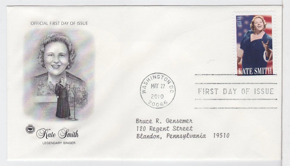 TurtlesTradingPost- Kate Smith, Singer #4463 2010 FDC- Artcraft Variety - Image 1 of 1