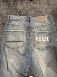 Vintage G Unit Jeans Mens 32 x 32 Baggy Distressed Wide Leg Hip Hop Y2K 90s - Picture 1 of 11