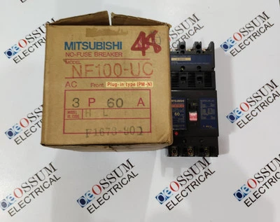 INTERRUPTOR DE CIRCUITO ELÉCTRICO MITSUBISHI NF100-UC 60A 440VAC 65KA ENVÍO RÁPIDO Foto 1 de 4