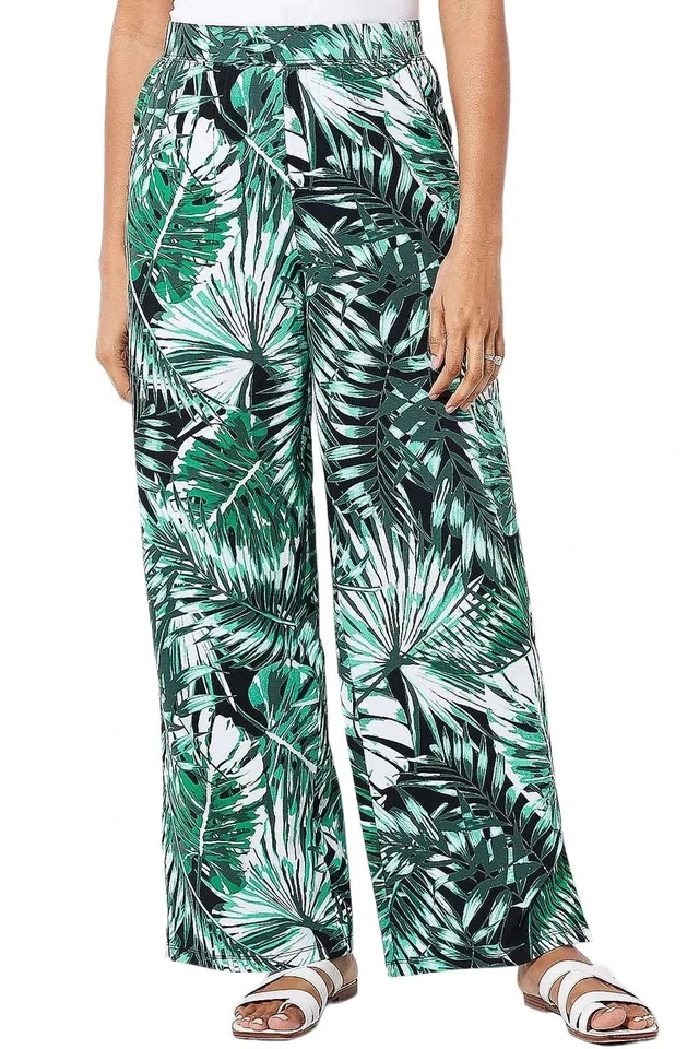 #1969 Denim & Co. Pantalones Jersey Estampados "Lo Mejor De" Playa Regular Talla M Foto 1 de 1