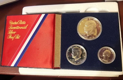 1776-1976 BICENTENNIAL 3 COIN PROOF SET, OGP - Image 1 of 3