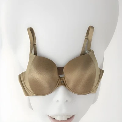 Sujetador push-up DKNY 36DD beige nude con aros estilo camiseta suave Foto 1 de 4