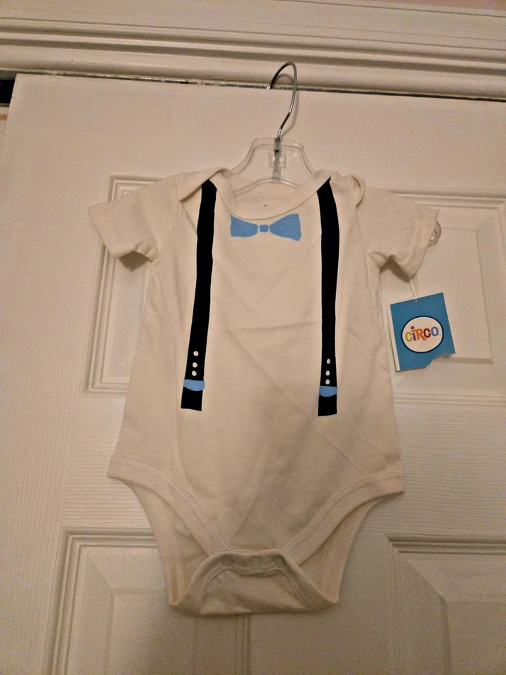 Circo, 0-3 Meses, Jersey, NUEVO con Etiquetas, Azul, Cierre a Presión, Manga Corta Foto 1 de 2