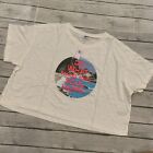 Old Navy Womens XL Shirt Do What Makes  Happy Boxy Tee Cropped Logo Ocean New