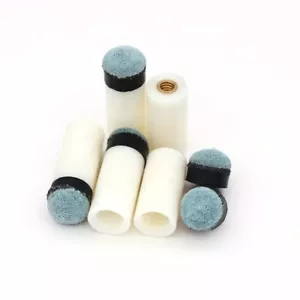 5x Ferrule mit Schraubleder 12 mm 3/16" Pool Billard Leder Queue Cue Kö Spitze - Bild 1 von 5