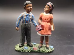 Black African American Boy Giving Girl A Box Of Candy~YOUNGS 1995 ~5.5” ~ VGC ~ - Picture 1 of 8