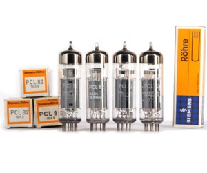 MATCHED QUAD PCL82 SIEMENS NOS GERMANY Tube Lampe Röhre Valvula Valve 真空管 电子管 - Picture 1 of 2