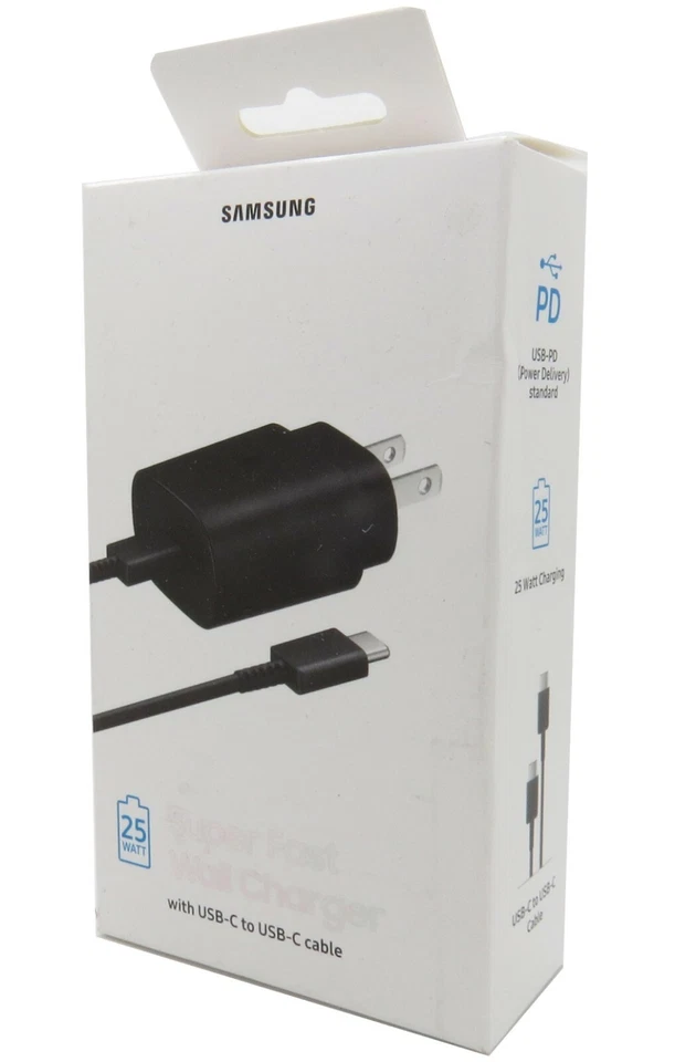 Samsung 25W Super Fast Wall Charger USB-C For Samsung Galaxy S24 Ultra , S23 5G - Image 1 of 1