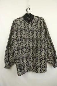 Duetto Paris Black Polyester Long Sleeve Collar Button Up Tunic Shirt Top 2 - Picture 1 of 14