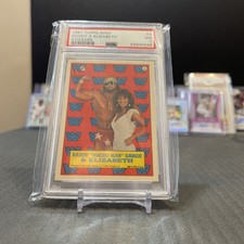 1987 Topps WWE PSA NM 7 Randy & Elizabeth Sticker #4 🔥📈💰💵