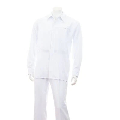 Conjunto de 2 piezas de camisa y pantalones informales de manga larga para hombre lisos 8 colores 2612 Foto 1 de 4