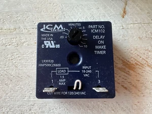 ICM Controls ICM102 Delay on Make Timer with .03-10 Minute Adjustable Time Delay - Picture 1 of 4
