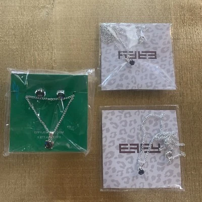 Effy Silver Tone Necklace Pendant Earring Costume Jewelry Set Of 3 - Image 1 of 4