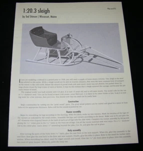 1:20.3 Scale SLEIGH Building Plans/Temp #75 by Ted Stinson - Picture 1 of 3