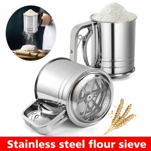 Mesh Flour Sifter Baking Icing Sieve Strainer Cup Sugar Shaker Stainless Steel - Picture 1 of 16