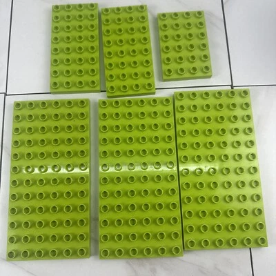 Lego Duplo LIME GREEN plates 6 piece lot: 4x6 6x12 4X8 - Image 1 of 2