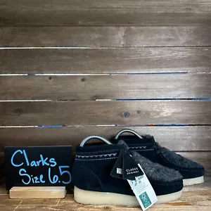New Womens Clark Black Wallabees Black Suede Ankle Chukka Boots Booties Size 6.5 - Picture 1 of 5