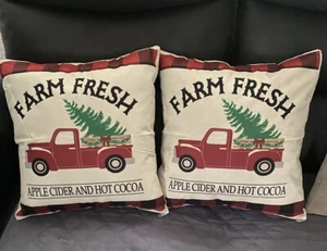 Christmas Truck Pillow Cover Set Of 2 - Picture 1 of 9