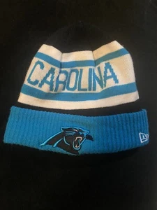 NEW Carolina Panthers Black and Blue Fold Over Cuff Beanie - One Size - Picture 1 of 2