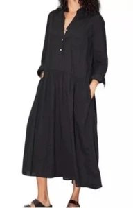 NUOVO GRAYSON FRANK & EILEEN The Changemaker abito lunghezza intera taglia 3/M nero boho - Foto 1 di 17