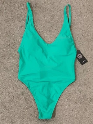 Traje de baño Relleciga para mujer corte alto espalda baja tanga de una pieza verde M $119 nuevo con etiquetas Foto 1 de 4