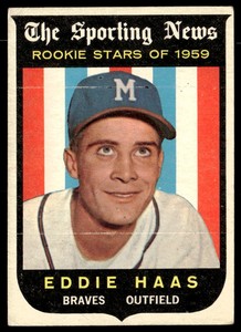 1959 Topps #126 Eddie Haas   Baseball Milwaukee Braves