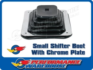 Small Rubber Universal Shifter Boot with Chrome Plate 5-5/8" x 6-3/4" - Bild 1 von 2