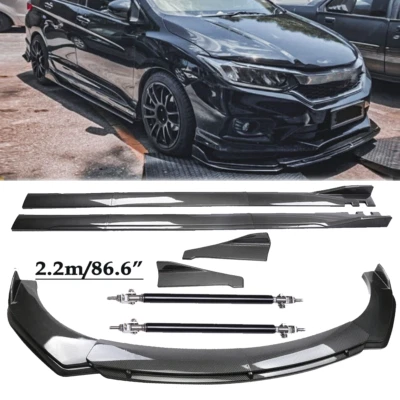 Carbon Fiber Front Bumper Lip Spoiler Splitters Body Kit For Honda City 2010-22 Foto 1 de 4