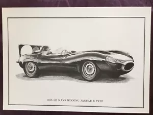 Jaguar D Type A4 pencil drawing print. - Picture 1 of 1