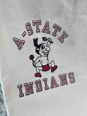 VINTAGE ARKANSAS STATE UNIVERSITY RETIRED INDIAN LOGO LAUNDRY BAG RARE Cover