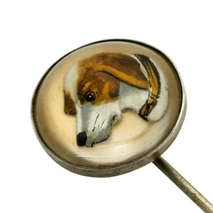Vintage Sterling Silver Hunting Dog On Mother Of Pearl Pin 4.5 gr Unique Rare - Picture 1 of 3
