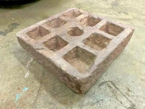 OLD VINTAGE HAND CARVED INDIAN TRIBAL  RED STONE SPICE TRAY / PLATE 9 COMPARTMEN - Picture 1 of 12