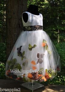 NEW Camo Wedding 'Petals' dress/childs flowergirl- SATIN CAMO 
