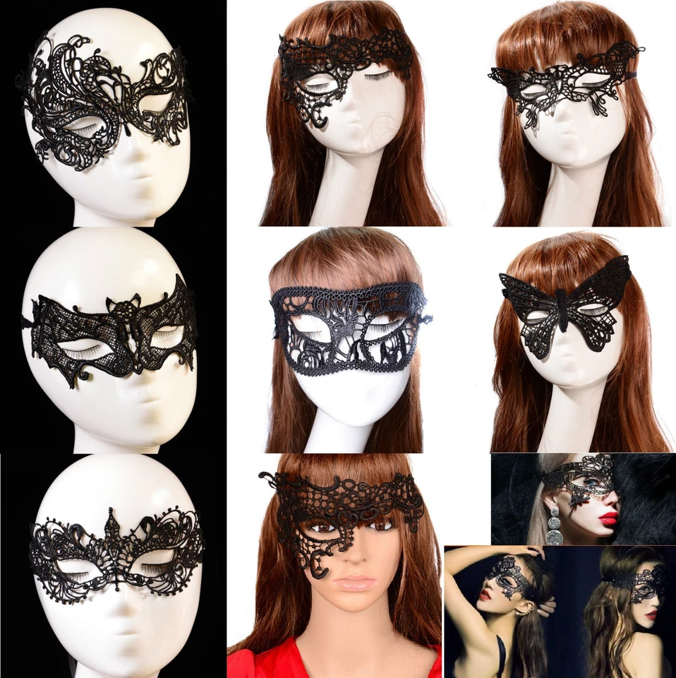 2x  Stoffmaske Karneval Maske Fasching/Umzug/Ball Schwarz - Bild 1 von 1