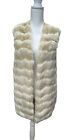 Ophelia Roe Sweater Vest Women?s Faux Fur Sweater Back Tunic Length Medium Ivory