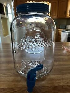 Teal Aladdin Mason 1 Gallon Sun Tea Lemonade Dispenser Glass Jar Spout