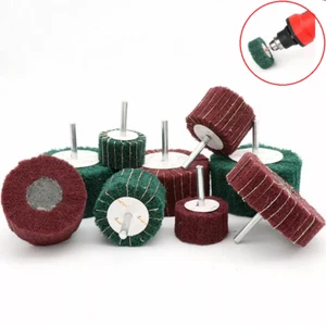 25-100mm Nylon Fiber Flap Wheel Sanding Abrasive Mop 1/4'' 6mm Shank Metal Drill - Picture 1 of 7