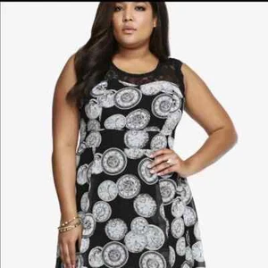 New w Tags Torrid x Tripp NYC  Goth Steam Punk Clock Print  Chiffon Dress 3X - Picture 1 of 6