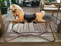 vintage bouncing rocking horse