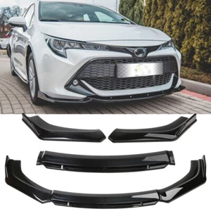 For 01-21 Toyota Corolla Hatchback Front Bumper Lip Splitter Spoiler Glossy BK - Picture 1 of 10